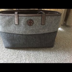 Tory Burch Grey Flannel Handbag